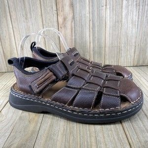Thom McAn Men's Size 10 Russ Leather Fisherman Sandals Slip On Casual Shoes